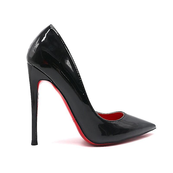 Women's Red Sole Pumps New Sexy Bottom Pointed Toe Black Thin High Heel Shoes 8cm 10cm Shallow Sexy Wedding Shoe 8cm