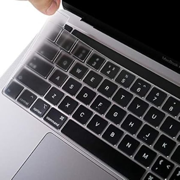 Skydd kompatibel med 2022-2020 Nya M2/M1 MacBook Pro 13-tums Touch Bar A2338 A2289 A2251 med Touch Bar & Touch ID, AZERTY EU-layout, Genomskinlig TPU