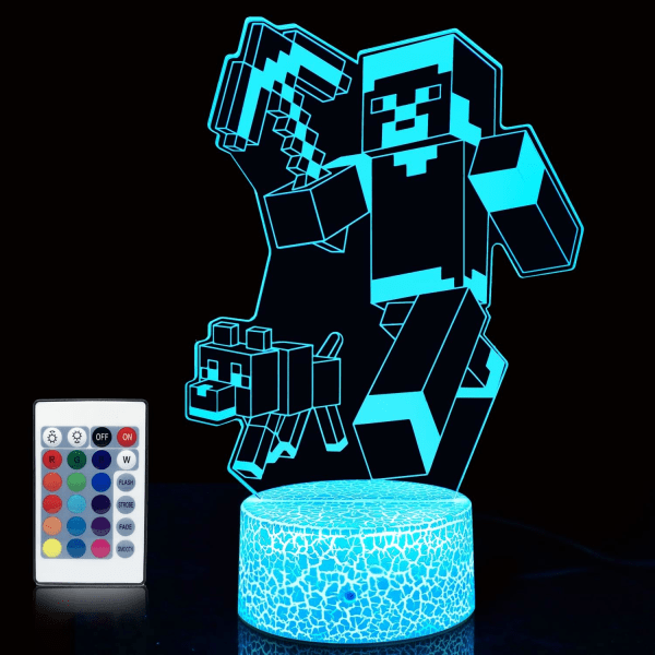 Minecra_ft Barnlampor 3D Illusion Lamp16 Färger C