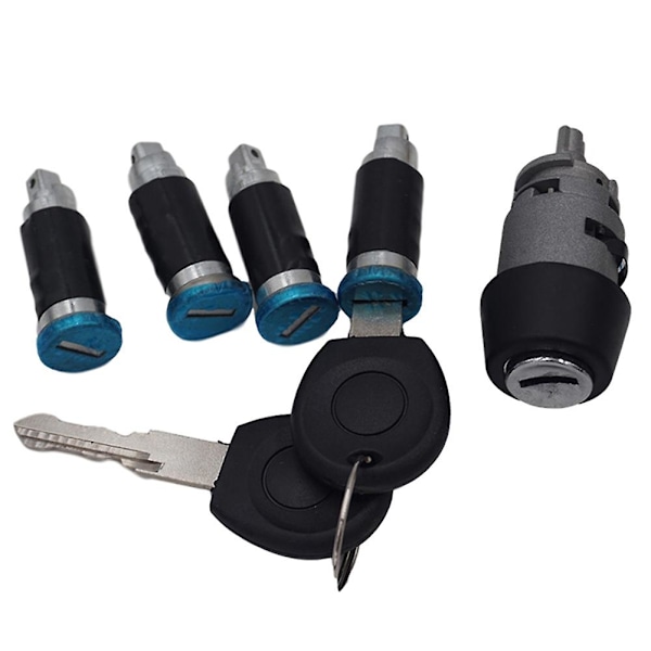 1 set tändningslås 4 dörrlåscylinder 2 nycklar 701837205 för T4 IV 1990-2003 Transporter Double Ba