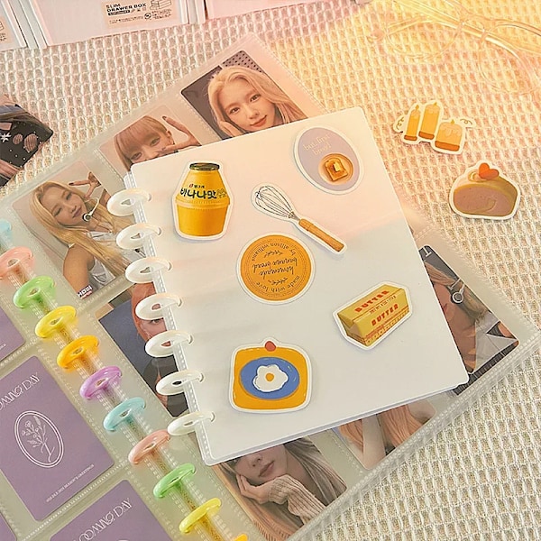 Ins-valokuva-albumi Kpop-kansio Photocards-pidike Luova Idolin korttien keräyskirja Junalippu Albumikorttien kansio Opiskelijan tarvikkeet Pink