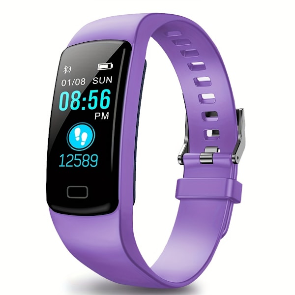Smartwatch, Fitness Tracker, Aktivitetsmåler Søvnovervågning med IP68 Vandafvisende, Sundhedstræning Fitnessur Skridttæller Skridttæller Gå Purple