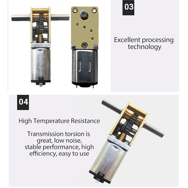 DC-vaihdemoottori roboteille 60RPM kaksoisakseli matala melu DC12V matovaihdemoottori-1kpl.