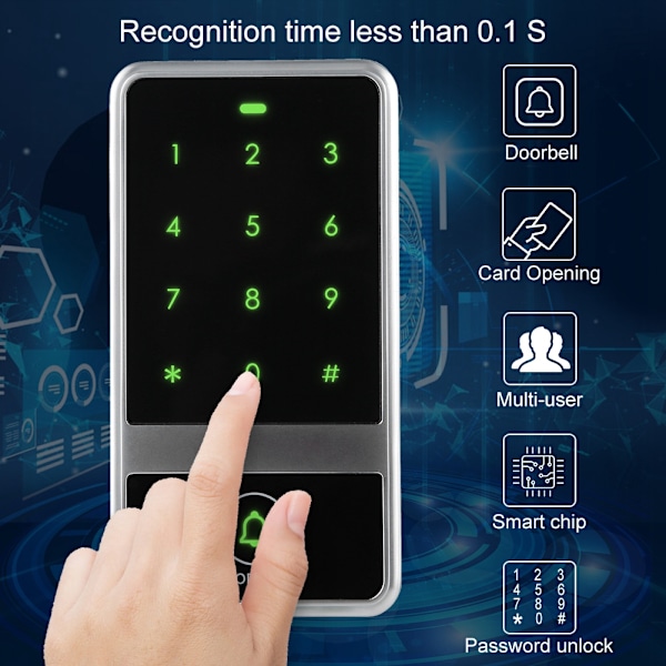 Touch Keypad ID-kortsläsare Access Control System Lösenord Dörrlås (Standard)