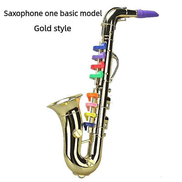 Saxofonlegetøj til børn med 8 farvede tangenter, børneinstrument 6-12 år Sølv Silver A