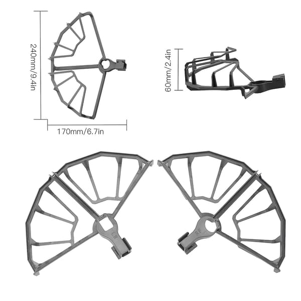 Grå Mavic 2 Pro 4pcs semi-innkapslet profesjonell RC propelldeksel