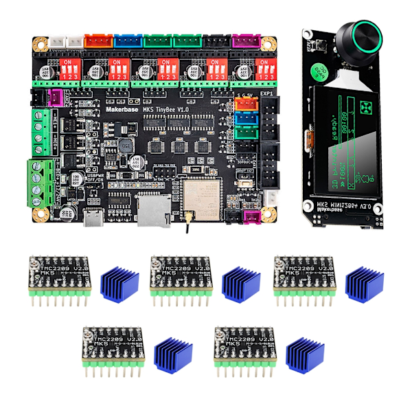 MKS TinyBee hovedkort kontrollkort for 3D-skriver ESP32 Fit Mini12864 3D-Touch Wifi-kontroll Kompatibel A4988 TMC2209