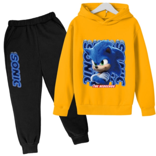 Kids Teens Sonic The Hedgehog Hoodie Pullover träningsoverall gul yellow 9-10 years old/140cm