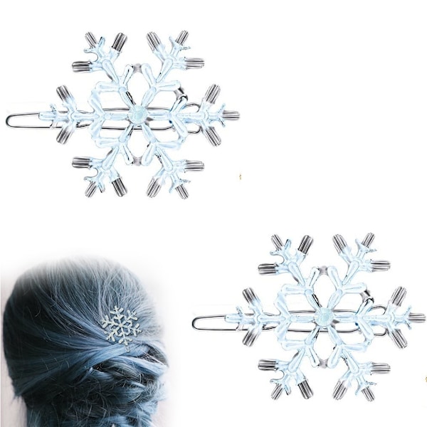 Snöflinga hårklämmor Jul Snö Bobby Pins Legering Blanka hårnålar Jul Hårtillbehör Festgåvor silver