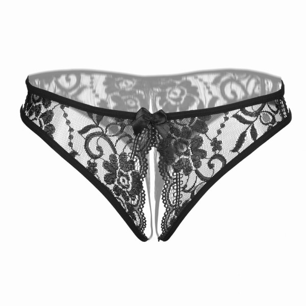 Sexy pitsi G-string kukka alushousut ontto tangat MUSTA black