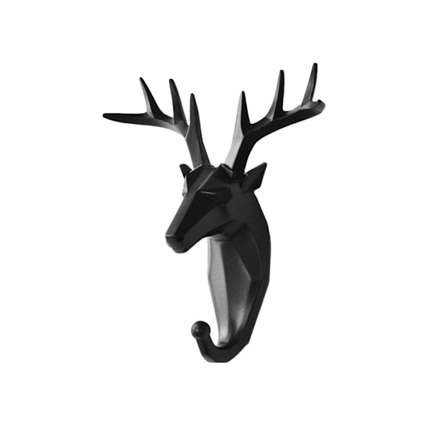 1/2/3/5 Robust og holdbar dyrehoved nøglekrog til enkelt sort (hjort) black (deer) Set