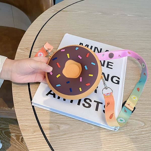 Novelty Söta Tygväskor Små Flickväskor och Handväskor Barn Crossbody Väskor Axelväskor brun[qb] brown