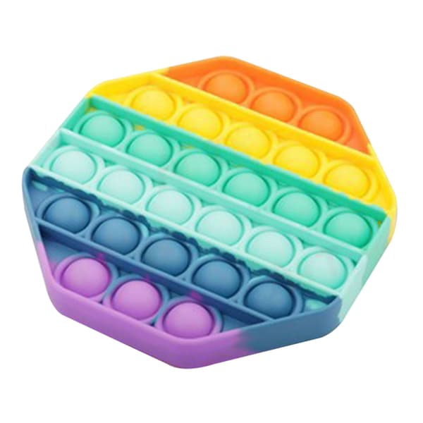 Färg Push Bubble Gadgets Sensoriska Leksaker, Speciellt för Tryckavlastning Silikon Tryckavlastningsleksaker Klämkänsla Octagon