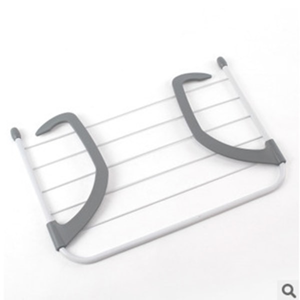 Portable clothes drying rack Multifunctional folding hanging drying rack for balcony railings Window sill Gray