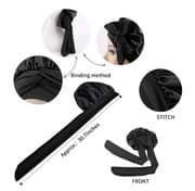 Silke Bonnet Naturligt Krøllet Hår Sovende Satin Bonnet black