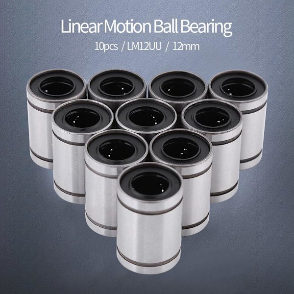 10 stk 12mm Lineære kulelager Dobbelt forseglet Bushing for Stang 3D-skriver CNC-deler