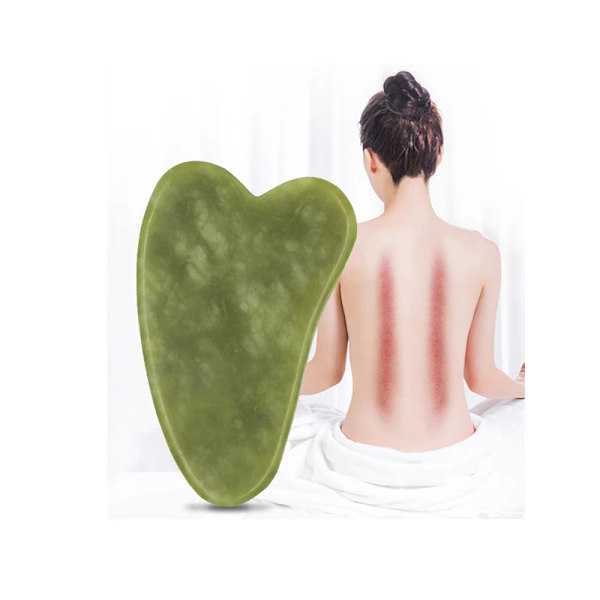 Naturlig Jade Stone Guasha Board Gouache Scraper for Body Acupoint Press SPA Akupunktur Hudpleie Massasje Anti Aging Tool