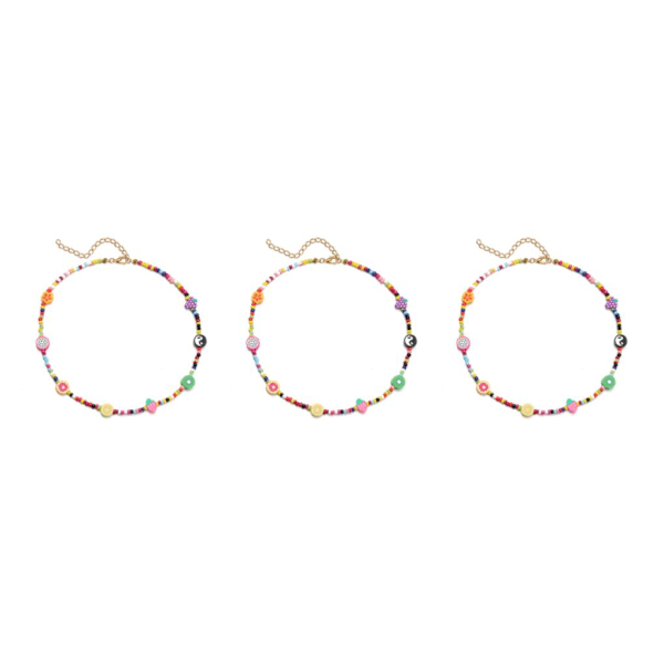 1/2/3/5 helmen kaulakoru helmillä choker säädettävä ketju boho tyyppi 2 Type 2 3PCS