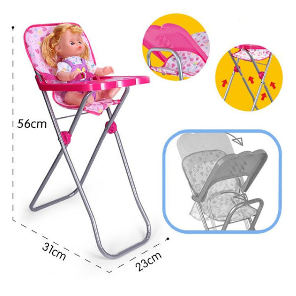 Babydocka Vagn, Matstol, Gungstol, Gunga, Säng För Dockor Vagn Leksak (Docka Ingår Inte) - dining chair