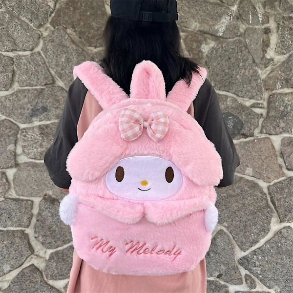 Ny Sanrio Tegneserie Søt Pluss Ryggsekk Cinnamoroll Kuromi Jente Hjerte Stor Kapasitet My Melody Skulderveske Barn Jul Gave Melody A Melody A about 37x10x31cm