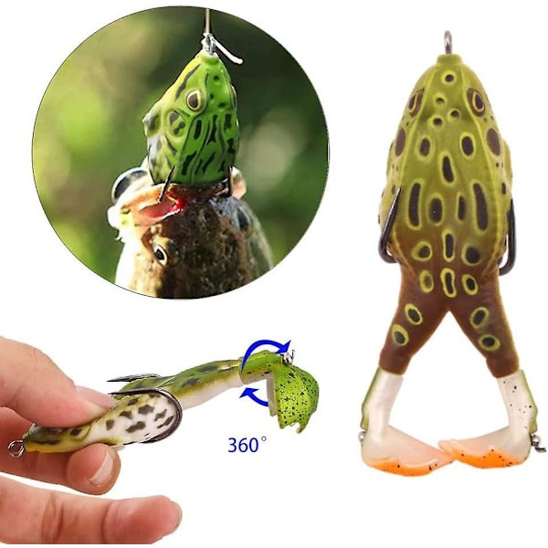 Paket Dubbel Propeller Grodor Bete Fiske Drag Realistisk Silikon Spinnfiske Drag För Sötvatten Saltvatten Fiske Drag