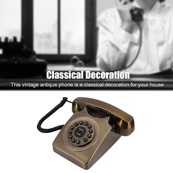 WX-3123# Antik Bronze Telefon Fastnet Desktop Opkald Hjemmekontor Telefon