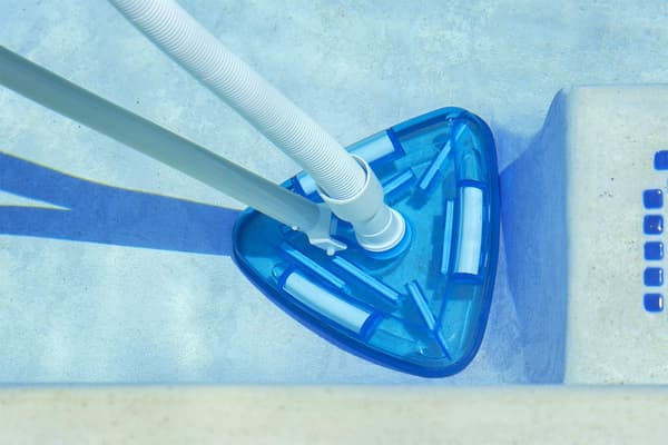 Transparent viktad triangulär vinyl liner för pool dammsugare, blå