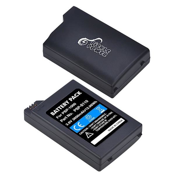 3600mAh udskiftningsbatteri kompatibel med Sony PSP 1000 PSP-S110 konsol + LED USB-oplader kompatibel med Son