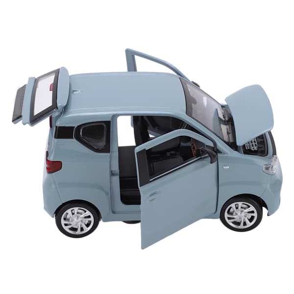 MINI EV Bilmodell 1/24 Legering Gjutning Miniatyr Retractable Bil Leksak Med Tak Resväska Modell För Barn Över 3 År Blå