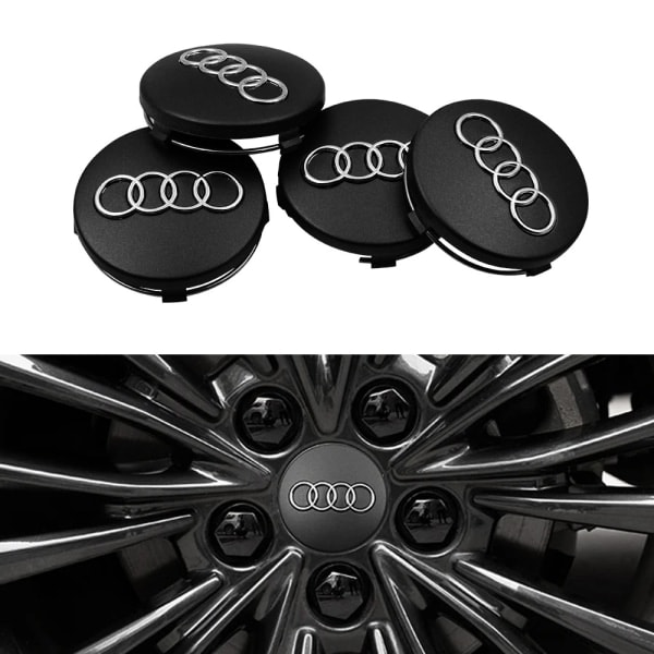 4-pack - Audi navkapslar / emblem för hjulnav - Bil 60 mm