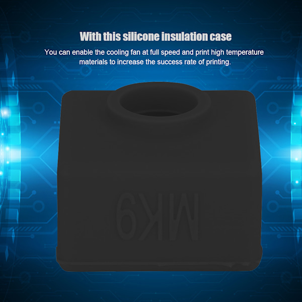 5 st värmeblock isolering silikonhylsa för Creality CR-10/CR10S/Ender 3 MK7 MK8 MK9Svart