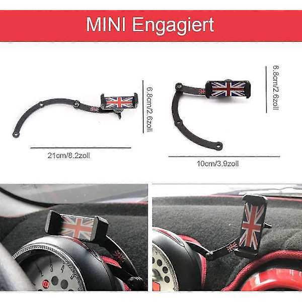 Mini Cooper 360 Usynlig Foldbar Mobiltelefonholder for Mini Cooper R55 R56 R57 R60 R61 (Mini R)