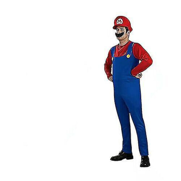 Halloween-kläder för barn, vuxna, unisex, Super Mario Luigi Adult male red