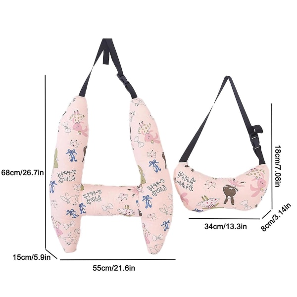 H-formad bilhuvudstöd, resekuddar för barn, hjälper till att förbättra kropps- och huvudkomfort för vuxna och barn（A）