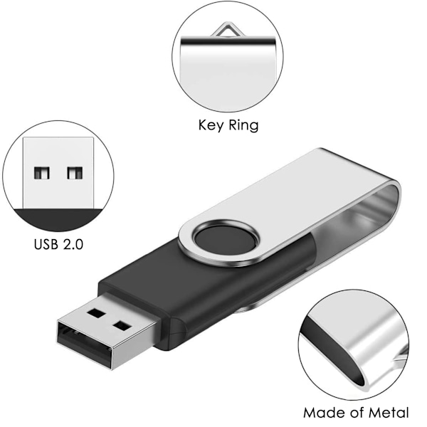 Stor kapacitet USB2.0 Metal Flash Drive U Disk 8G, 16G, 2TB, 64G, 128G, 256G, 1TB,