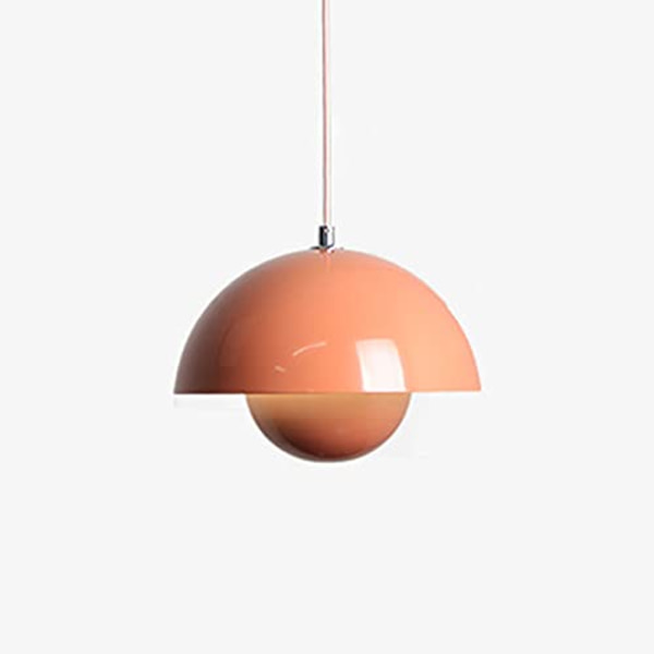 CraftThink LED-pendelbelysning, kugleformet indbygget loftslampe, modernistisk metalophængslampe til stue, soveværelse, spisestue, R grå grå 10 tum