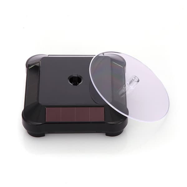 Solcelledrevet displaystand drejeskive, roterende displaystand (sort)