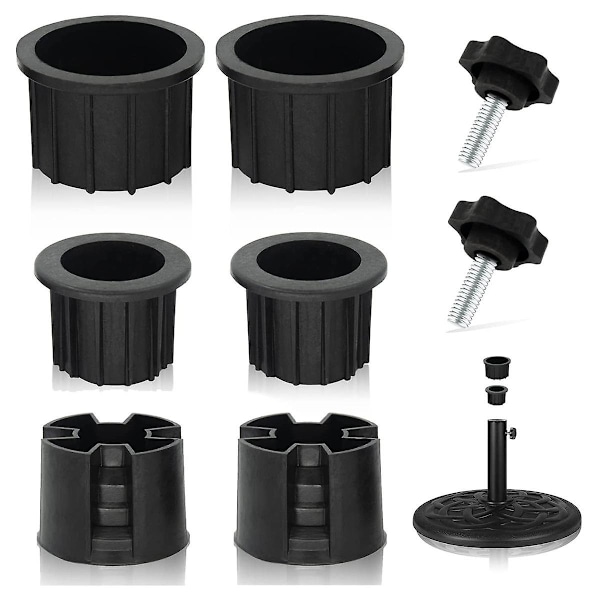 8 stk. Paraplybase Stativ Hull Ring Plugg Deksel og Kappe Terrasseparaply Stativbase Stabilisator