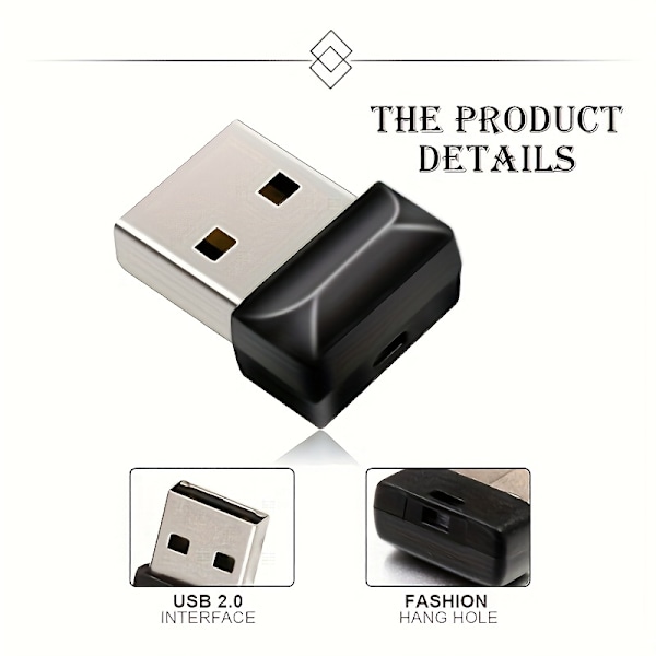 Mini USB-minne 128GB 64GB 32GB USB 2.0 Flash-enhet - Förvara dina filer säkert!