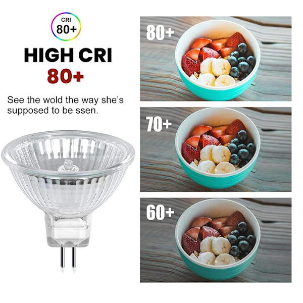 Halogenlampe 35w Gu5.3 2-pins base, 12v 2700k Varmt hvitt Spotlight 36° strålevinkel 4000 timer levetid Dimbar Halogenlampe Dikroisk - 6-pakning