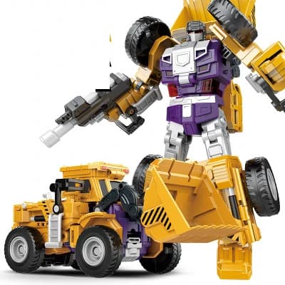 Transformerende Robotbil Legetøj, Deformationsrobot Actionfigur, Kreativ Træk-Tilbage Køretøjsmodel, Interaktivt Samlerlegetøj til Børn Wheel loader