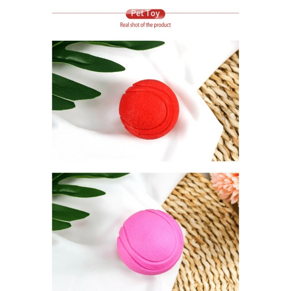 Kestävä kumikoiran lelu ulkoleikkeihin ja koulutukseen - pomppiva ja pureskelunkestävä pallo pink 2.76inch