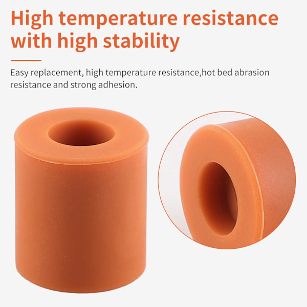 Silikone Nivelleringskolonne Silikone Massiv Seng Beslag Originale Stabile Varmeseng Varmebestandig Silikonebuffer, 3D Printer Varmeseng Dele (4stk)