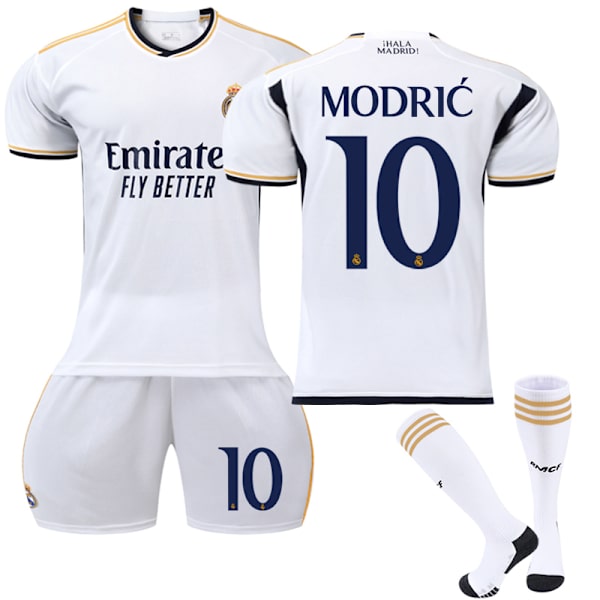 2023-2024 Real Madrid Hjemme Børnefodboldtrøje Nr. 10 Modrić No. 10 Modrić 6-7 Years