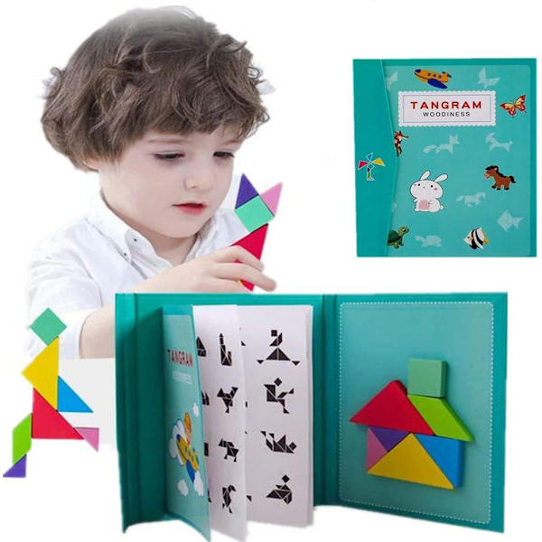Conikus Tangrams för barn Trä Tangram Magnetiskt Pussel