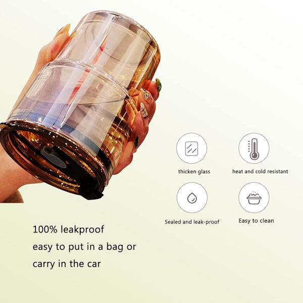 400 ml:n (13 oz) juomalasi, jääkahvikupit pillillä ja kannella, jotka on suljettu kuljetusta varten, lasinen kahvimuki, jääteekuppi, paksu seinämäinen eristelasi [qb]
