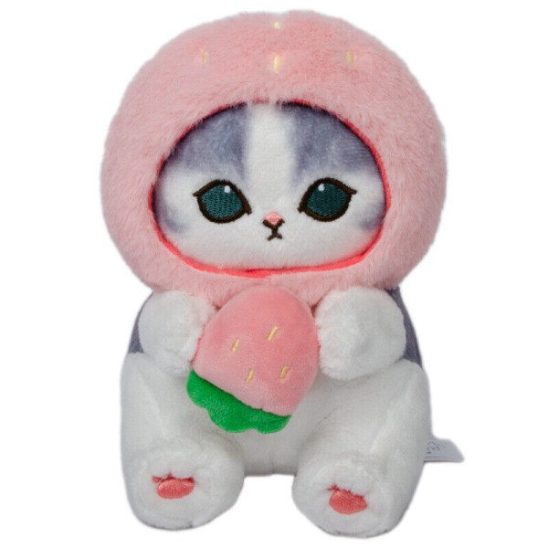 Mofusand Cat Forest Series Plussjeleketøy Myk PP Bomullsfylling Søt Tegneseriefigur - Strawberry