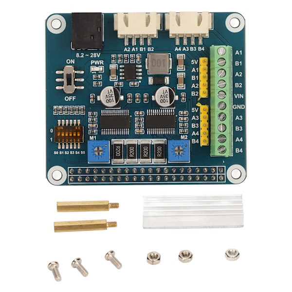 Stepper Motor HAT driver 2 stegmotorer upp till 1/32 mikrosteg för 3D-skrivarskulpturmaskin mekanisk arm