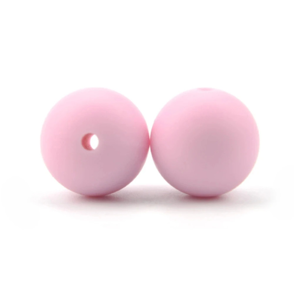 50 stk./parti silikoneperler 9/12/15MM perler til smykkefremstilling armbånd DIY suttekæde halskæde smykketilbehør light pink
