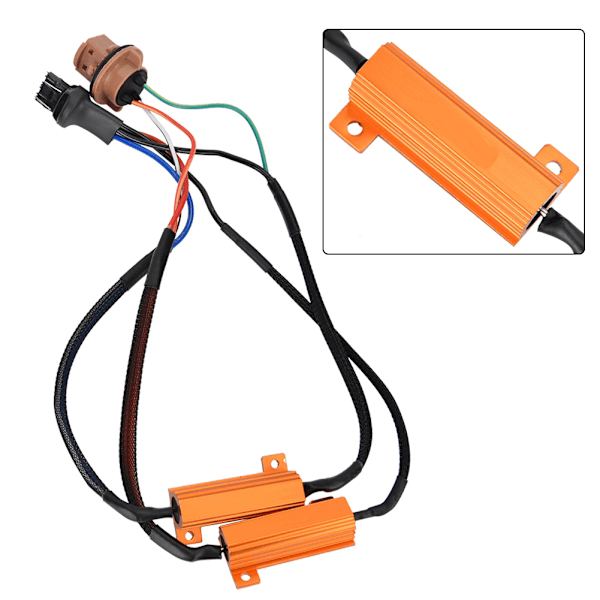 2 stk 50W Last LED Lys Enkelt Modstandskabel, 7443 8RJ Enkelt Modstandskabel